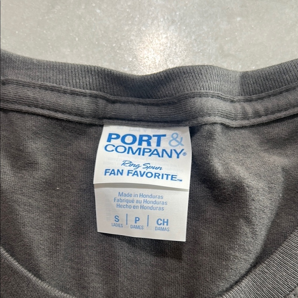 Port and Company Gray Graphic T-Shirt Relaxed Fit - Picture 2 of 3